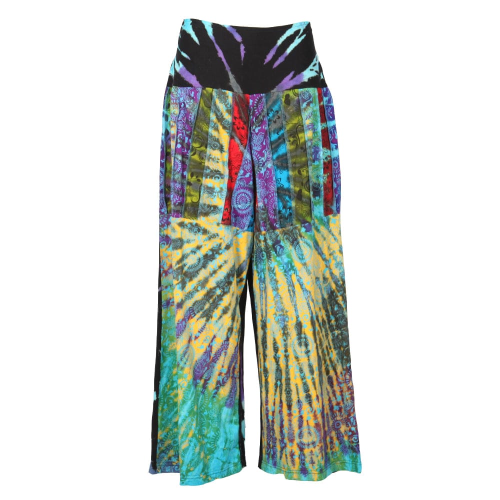 Patchwork Tie Dye Wide Leg Trousers – The Hippy Clothing Co.