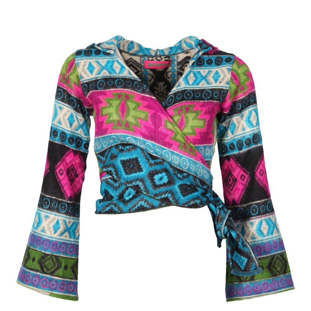 Geometric Hooded Tie Top