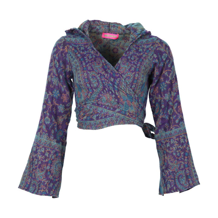 Paisley Hooded Fleece Tie top