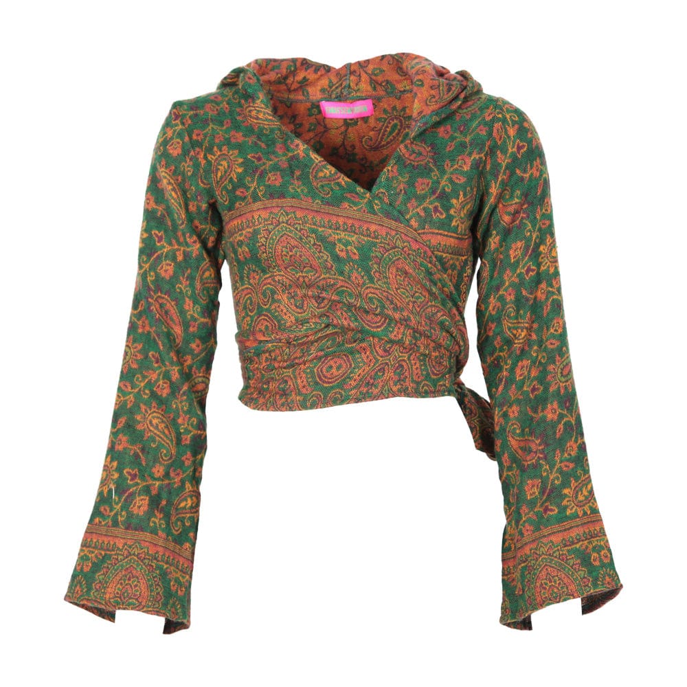 Paisley Hooded Fleece Tie top