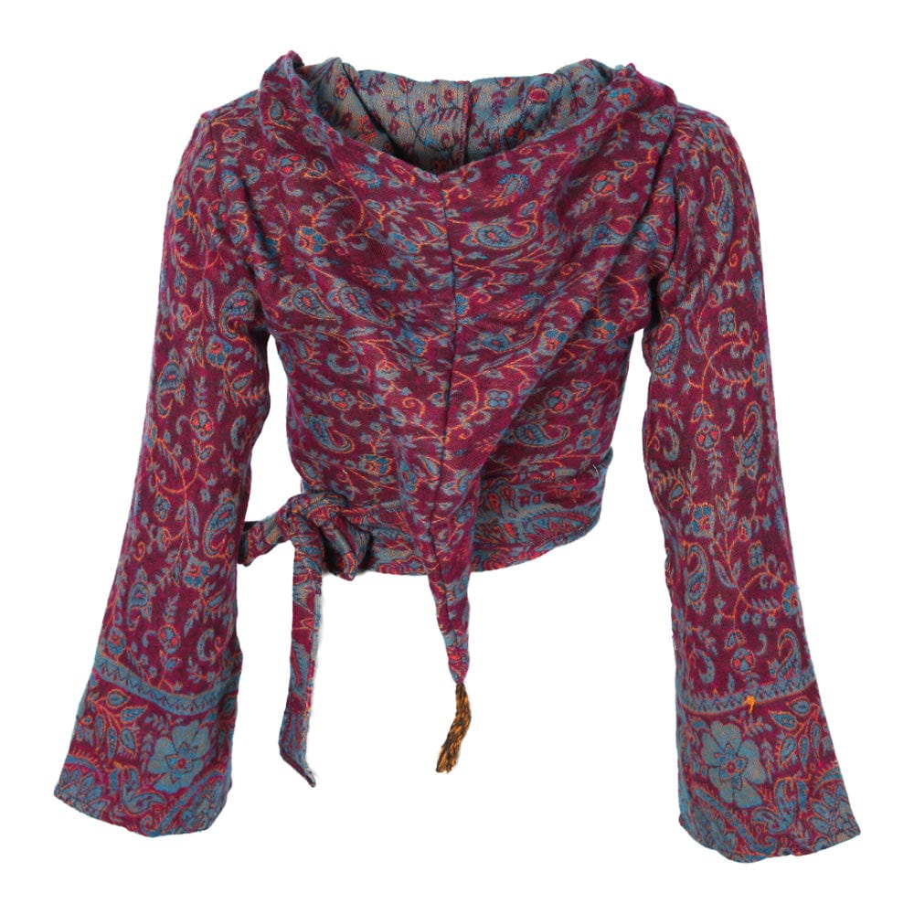 Paisley Hooded Fleece Tie top