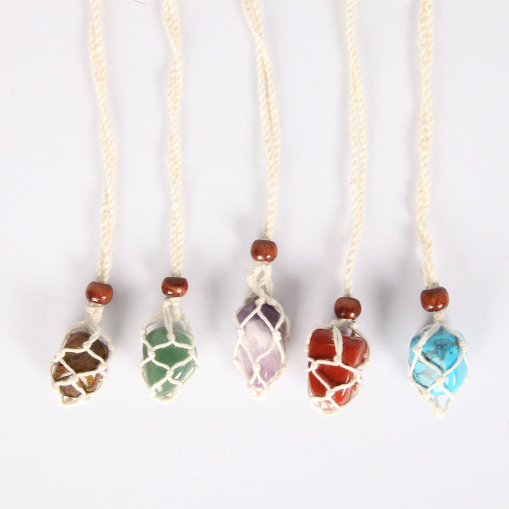 Macrame Crystal Holder Necklace