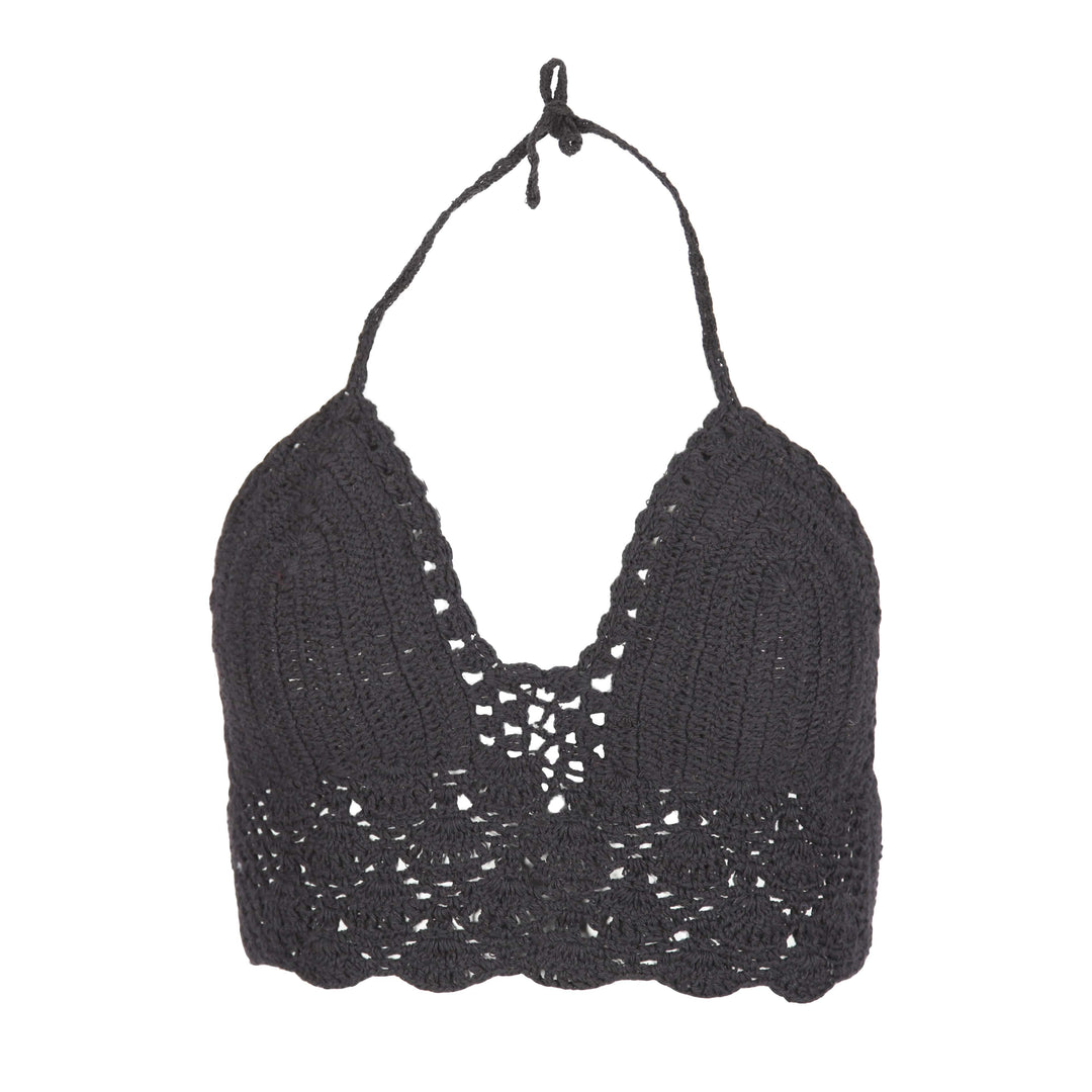 Crochet Halter Neck Bralette Top