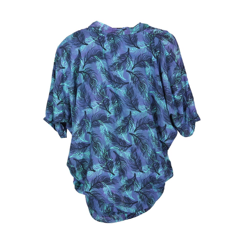 Feather Print Scoop Shrug