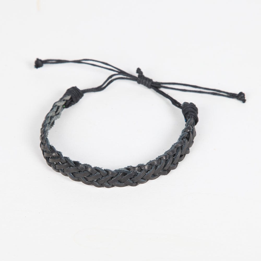 Woven Leather Wristband