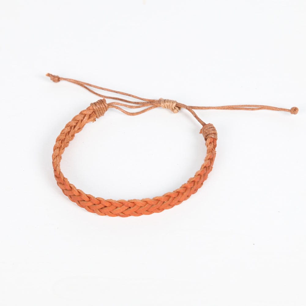 Woven Leather Wristband