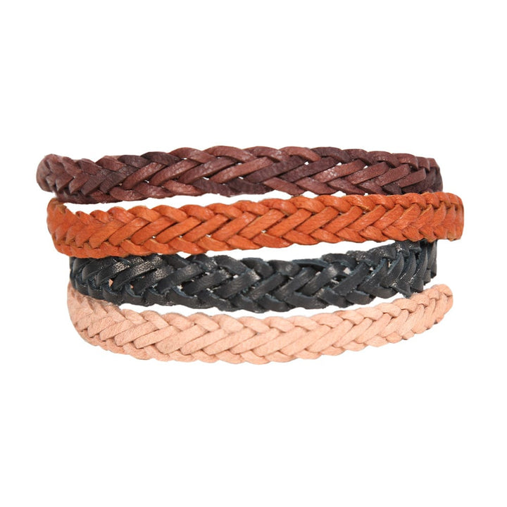 Men's Woven Leather Wristband