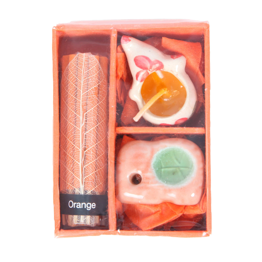 Mini Elephant Candle & Incense Gift Set