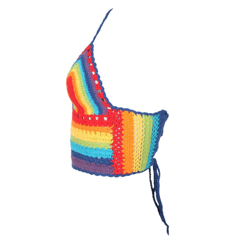 Rainbow Crochet Halter Top