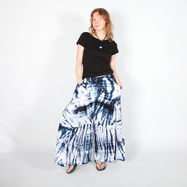 Tiered Tie Dye Wide Leg Trousers