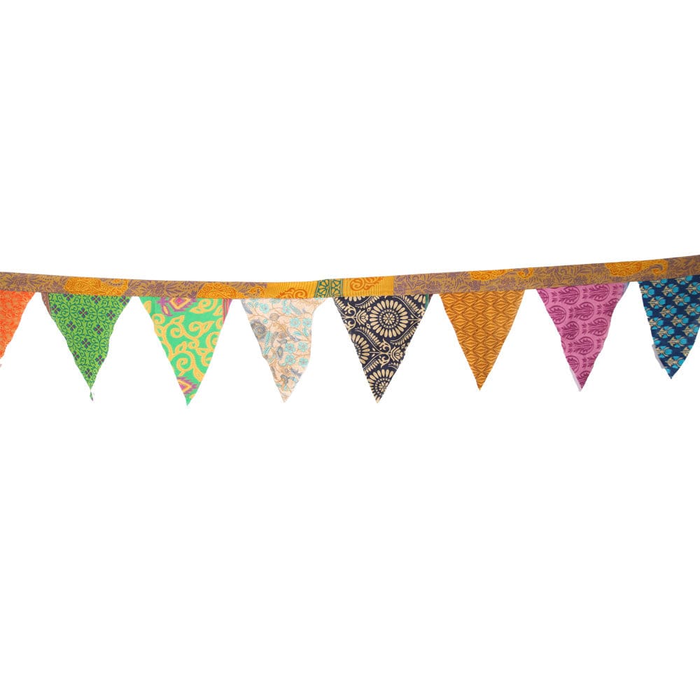 Extra Long Recycled Sari Flag Bunting