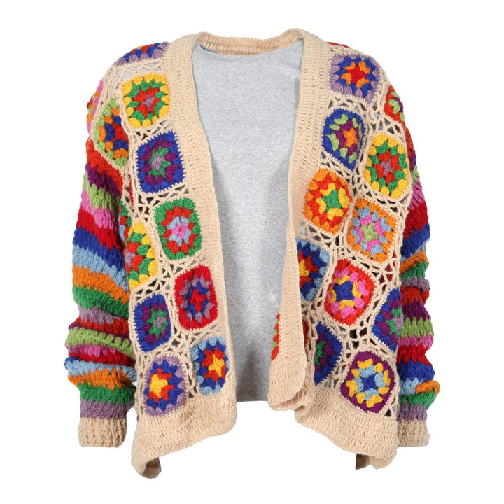 Granny Square Crochet Rainbow Cardigan