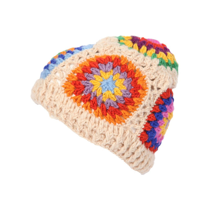 Granny Square Crochet Rainbow Rainbow Beanie