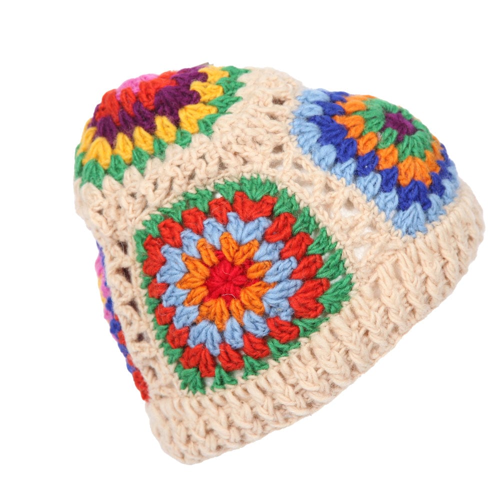 Granny Square Crochet Rainbow Rainbow Beanie