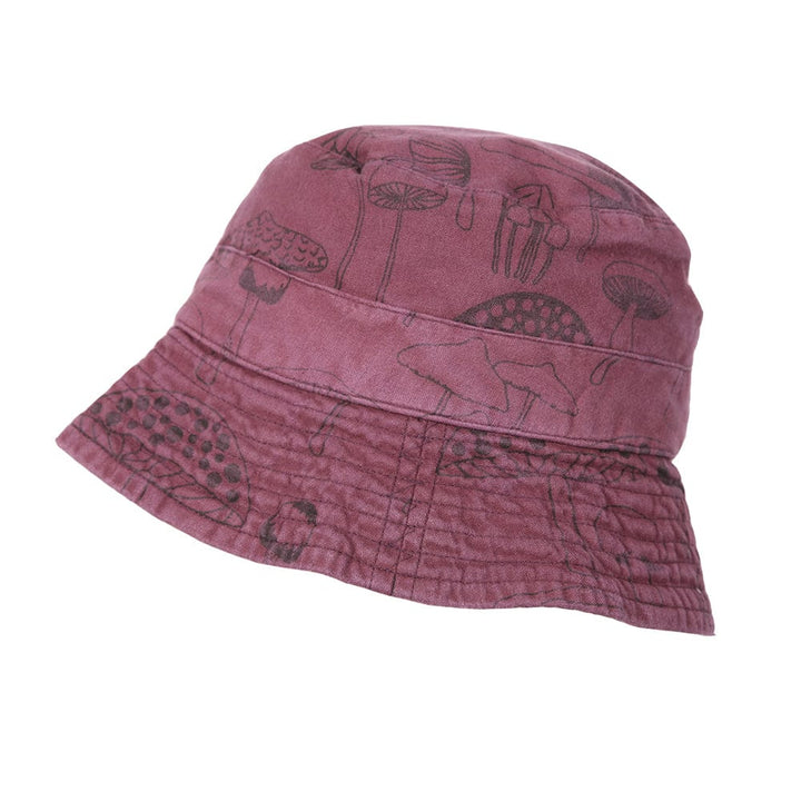 Men's Wild Mushroom Print Bucket Hat