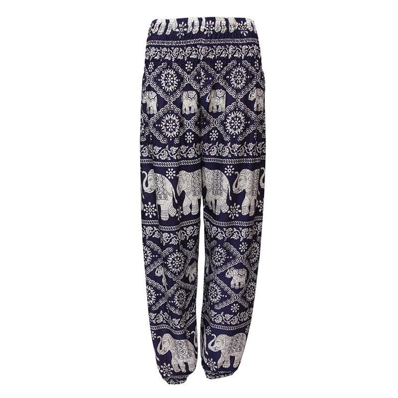 Plus Size Thai Elephant Print Harem Trousers