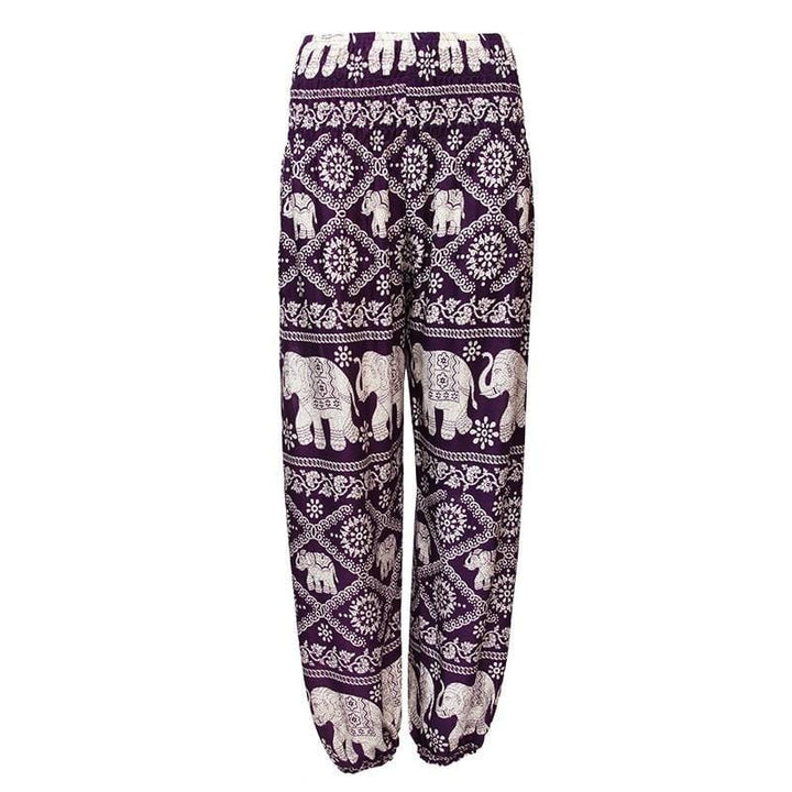 Plus Size Thai Elephant Print Harem Trousers