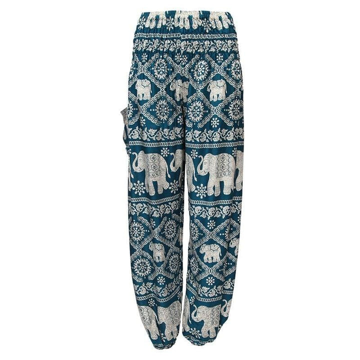 Plus Size Thai Elephant Print Harem Trousers