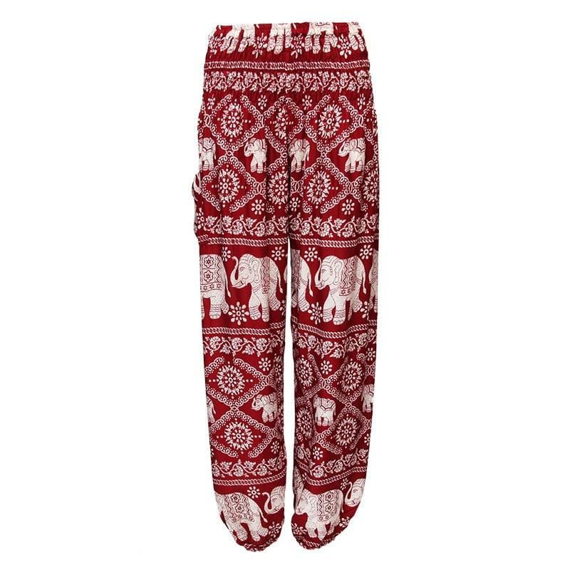 Plus Size Thai Elephant Print Harem Trousers