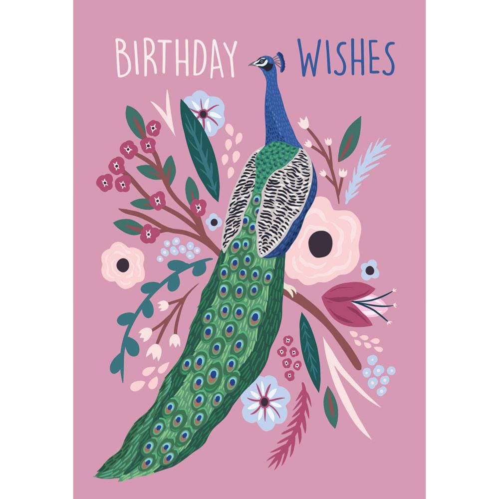 Peacock Birthday Card