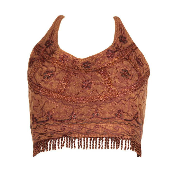 Embroidered Boho Halter Top