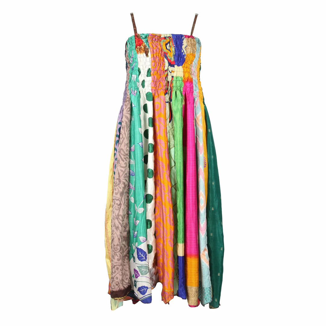 Patchwork Sari Maxi Dress