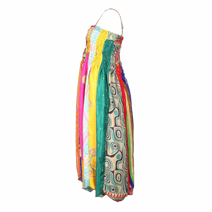 Patchwork Sari Maxi Dress