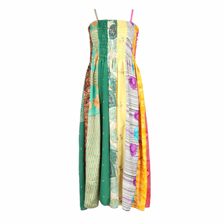 Patchwork Sari Maxi Dress