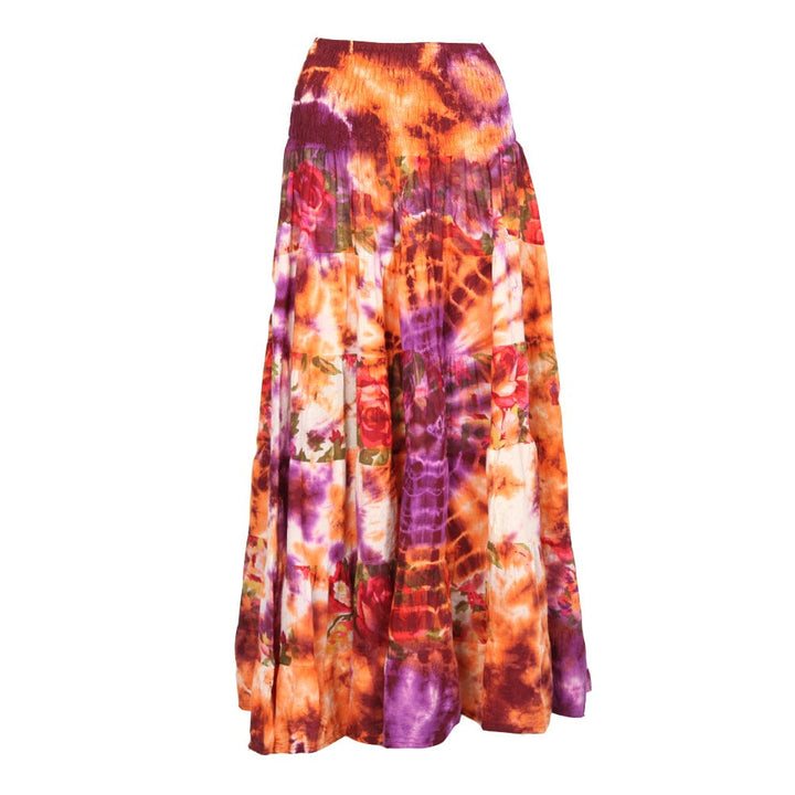 Tie Dye Floral Maxi Skirt