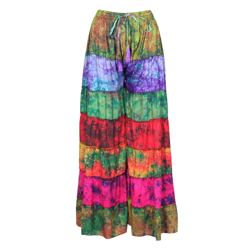 Overdyed Upcycled Sari Wide Leg Palazzo Trousers