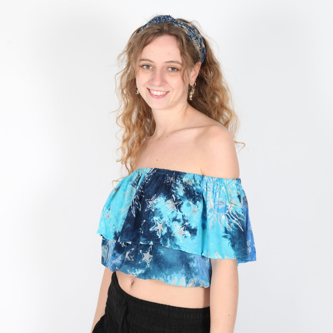 Ruffled Bardot Off The Shoulder Top..