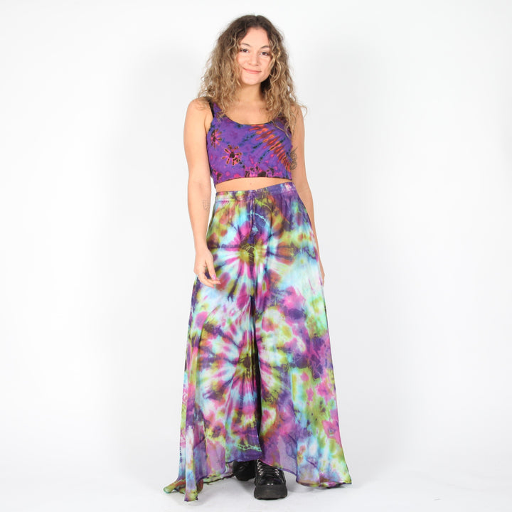 Marble Tie Dye Wide Leg Trousers