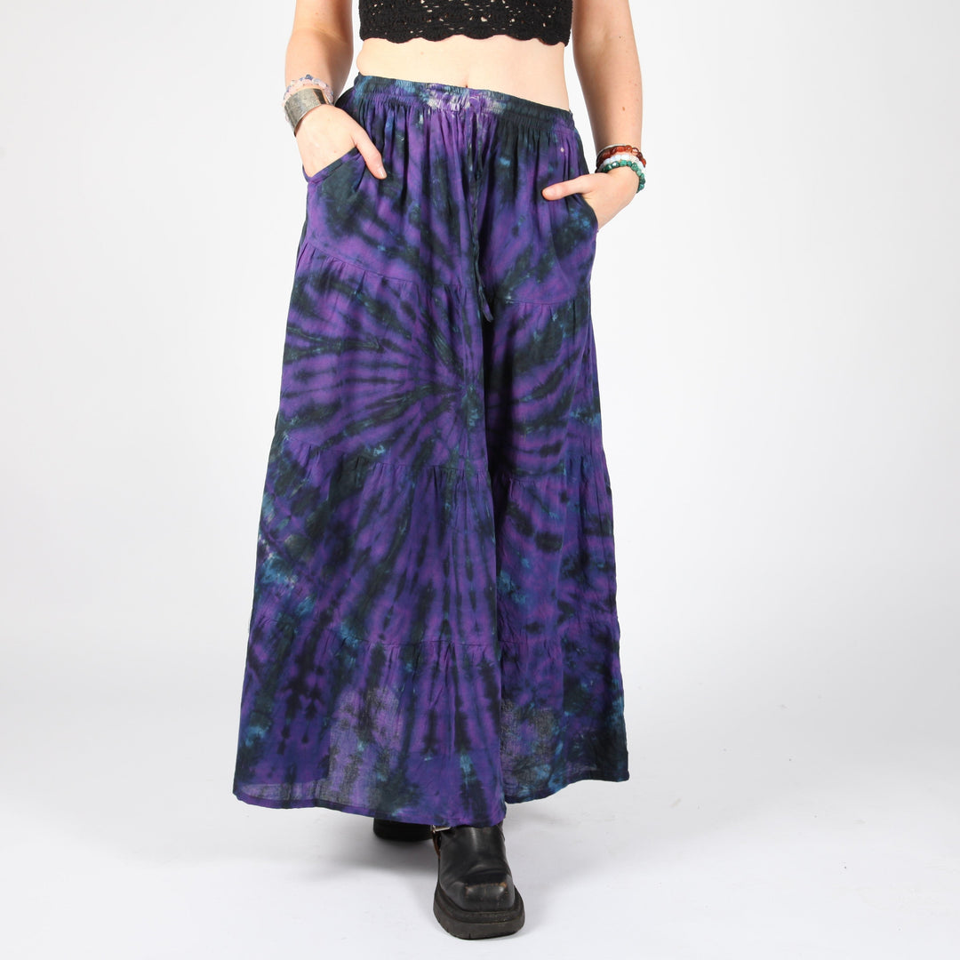 Tie Dye Tiered Maxi Skirt