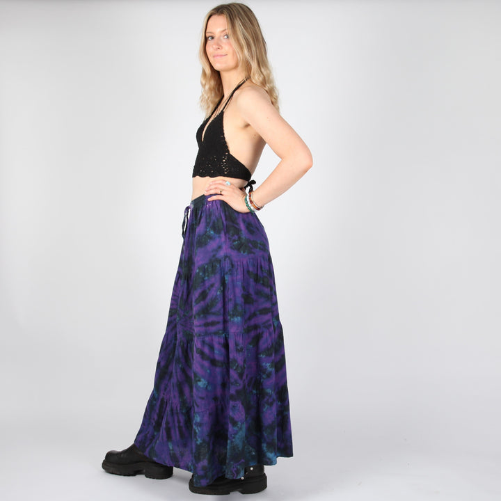 Tie Dye Tiered Maxi Skirt