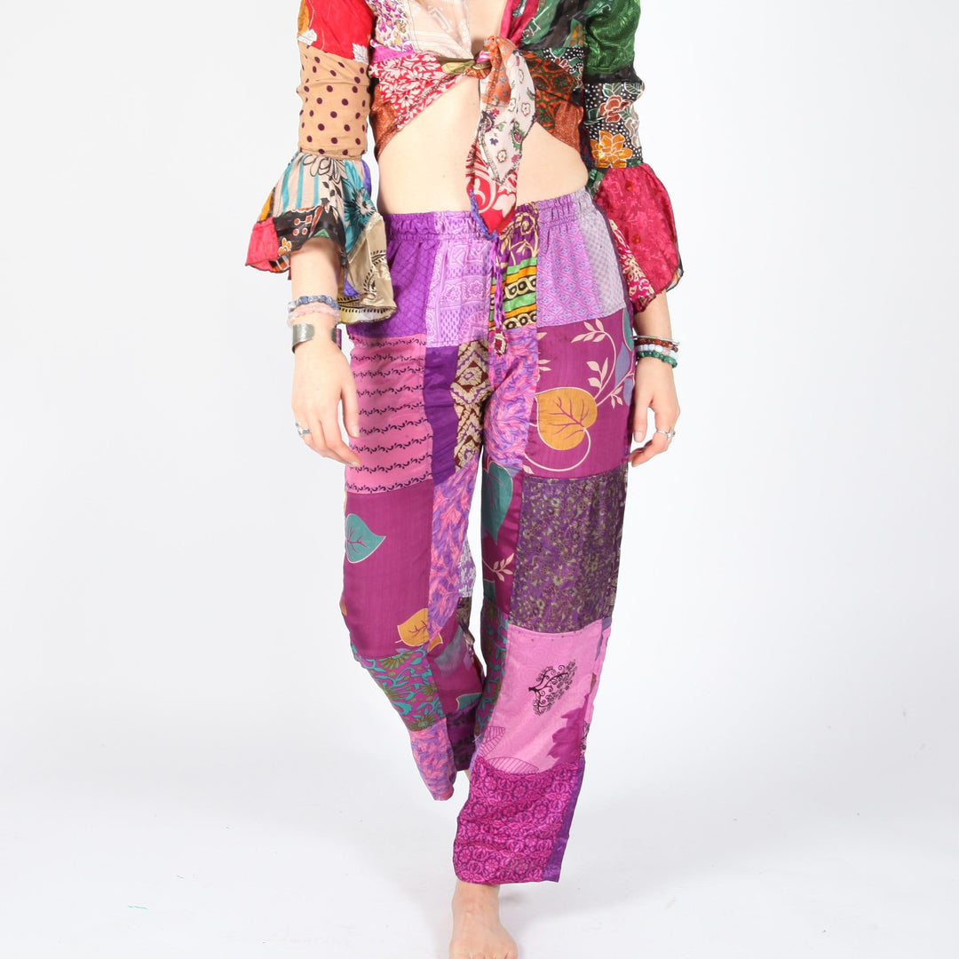 Patchwork Sari Drawstring Trousers