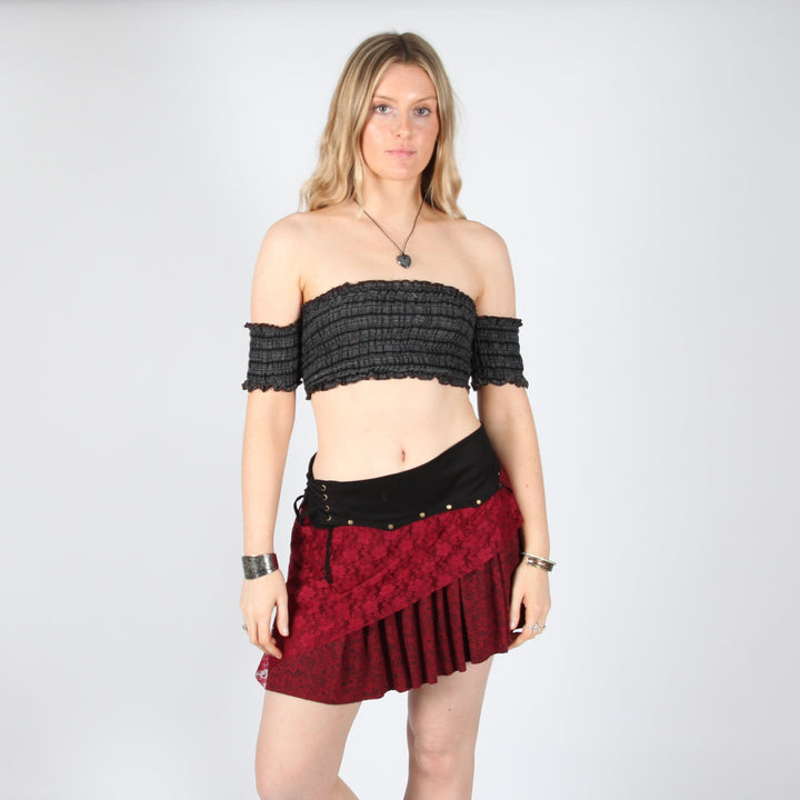 Layered Asymmetric Mini Skirt