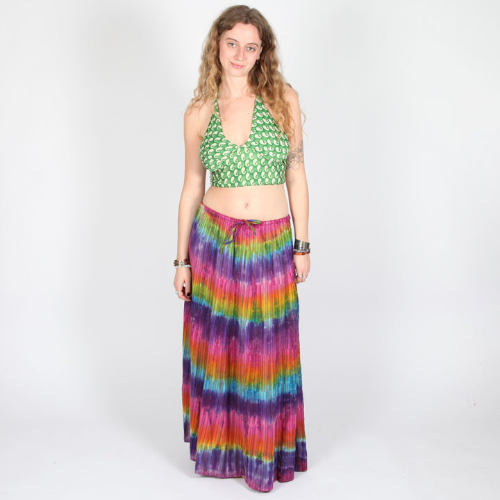 Rainbow Tie Dye Maxi Skirt