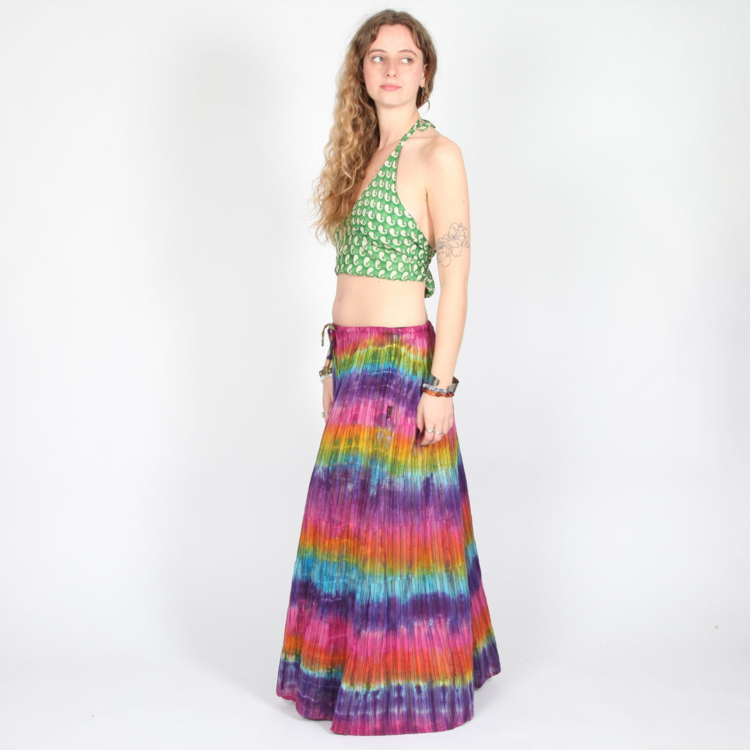 Rainbow Tie Dye Maxi Skirt