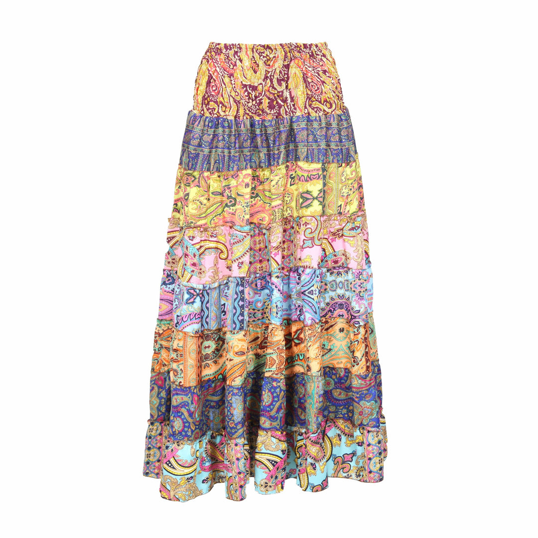 Paisley Tiered Maxi Skirt