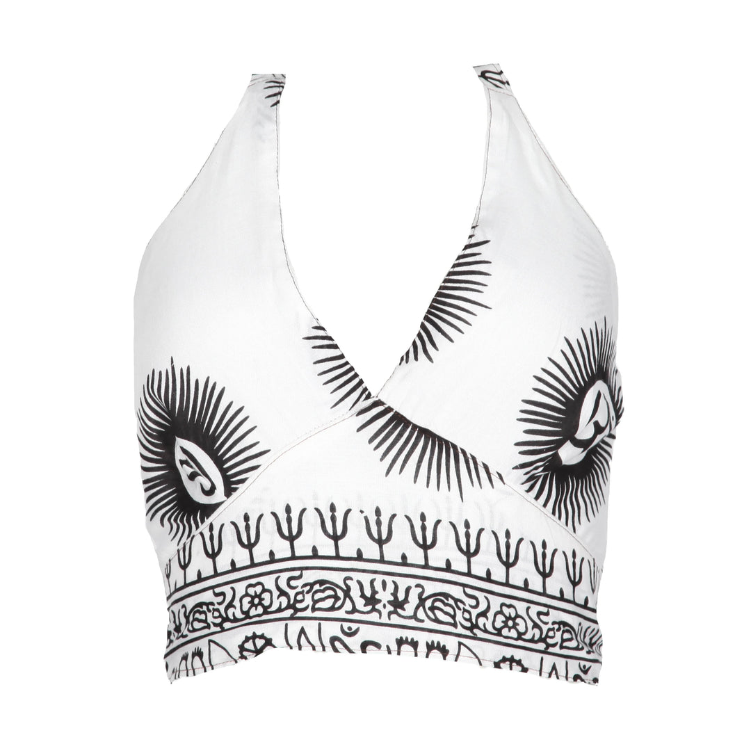 OM Print Halter Neck Top