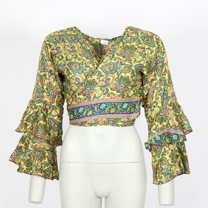 Paisley Bell Sleeve Wrap Top