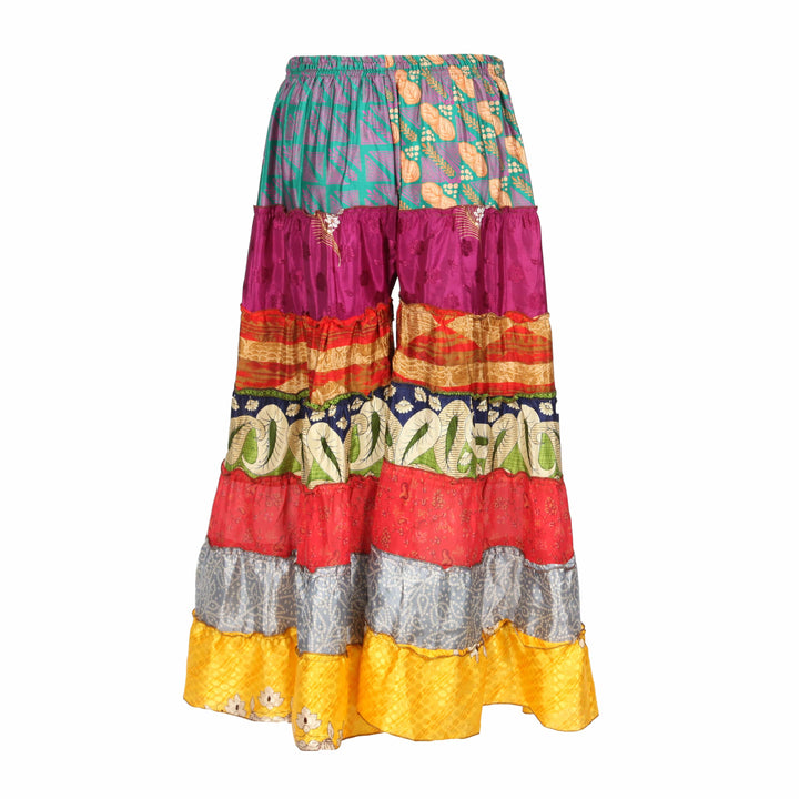 Upcycled Sari Wide Leg Palazzo Trousers