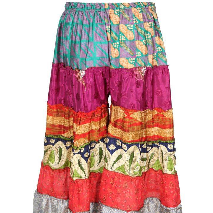 Upcycled Sari Wide Leg Palazzo Trousers