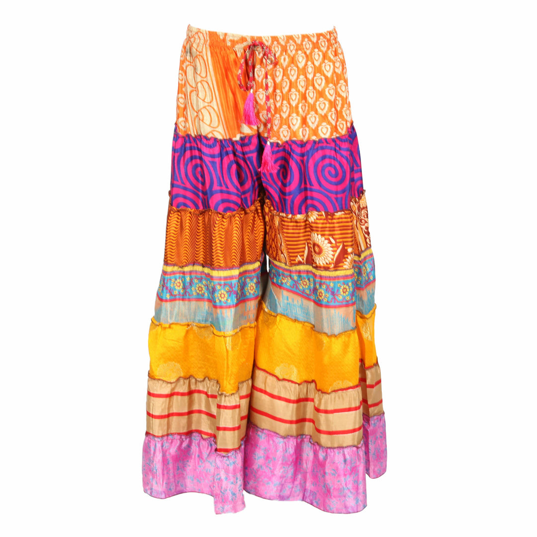 Upcycled Sari Wide Leg Palazzo Trousers