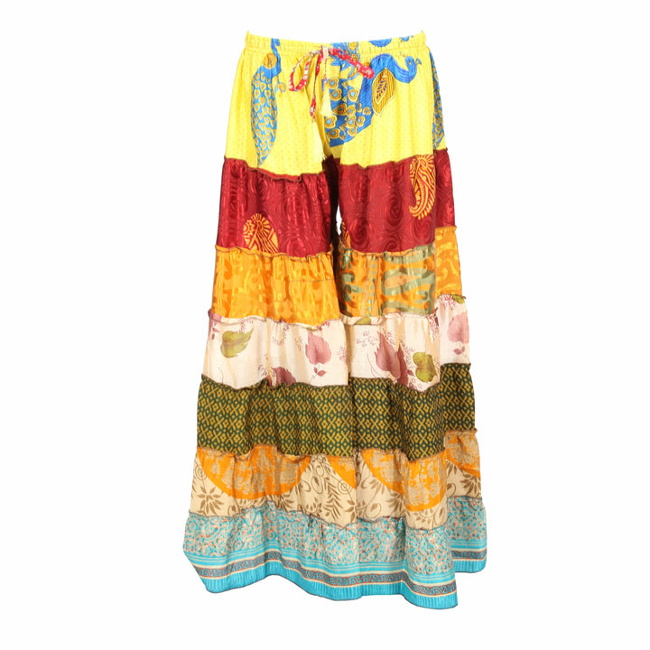 Upcycled Sari Wide Leg Palazzo Trousers