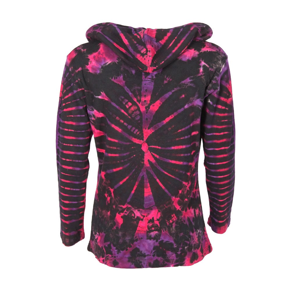 Plus Size Tie Dye Zip Through Hoodie