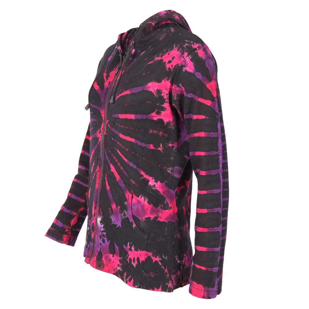 Plus Size Tie Dye Zip Through Hoodie