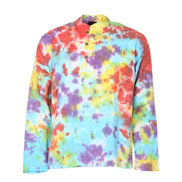 Rainbow Tie Dye Collarless Shirt