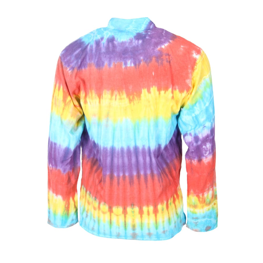 Rainbow Tie Dye Collarless Shirt