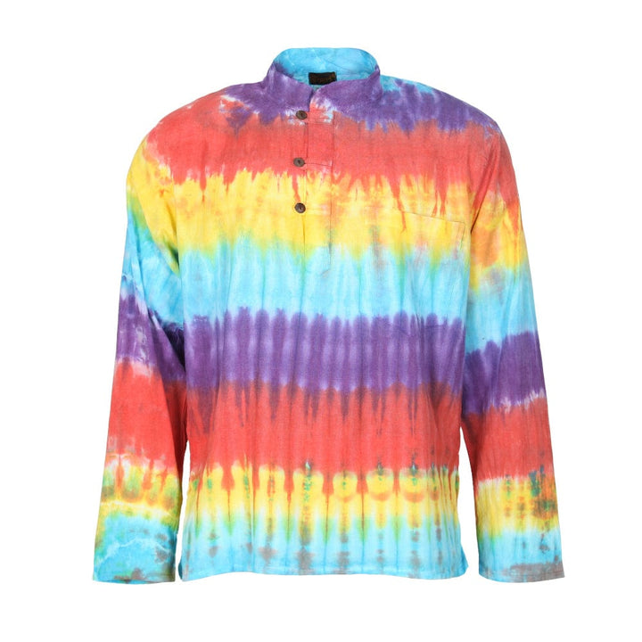 Rainbow Tie Dye Collarless Shirt